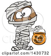 Cartoon Black Boy In A Mummy Halloween Costume