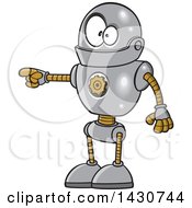 Clipart Of A Cartoon Goofy Robot Doing The Pull My Finger Joke Royalty Free Vector Illustration