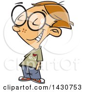 Clipart Of A Cartoon White School Boy Wearing An I Love Tech Shirt Royalty Free Vector Illustration