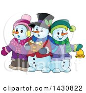 Poster, Art Print Of Group Of Snowmen Singing Christmas Carols