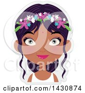 Poster, Art Print Of Happy Girl With Flowers In Her Hair