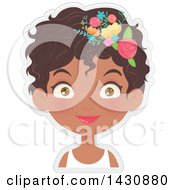 Clipart Of A Happy Girl With Flowers In Her Hair Royalty Free Vector Illustration by Melisende Vector