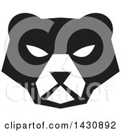 Poster, Art Print Of Black And White Retro American Black Bear Face