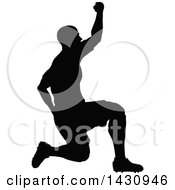 Poster, Art Print Of Black Silhouetted Male Soccer Player