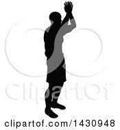 Poster, Art Print Of Black Silhouetted Male Soccer Player