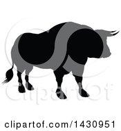 Poster, Art Print Of Black Silhouetted Bull Cow