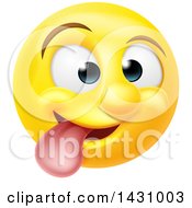 Poster, Art Print Of Cartoon Goofy Yellow Smiley Face Emoji Emoticon