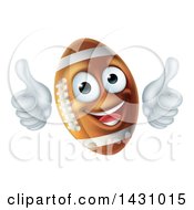 Poster, Art Print Of Happy American Football Character Mascot Giving Two Thumbs Up