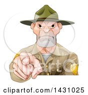 Poster, Art Print Of Tough White Male Forest Ranger Pointing Outwards