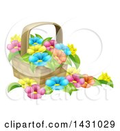 Poster, Art Print Of Basket Full Of Colorful Flowers