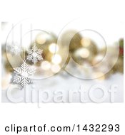 Clipart Of Suspended Snowflake Ornaments Over Blurred Baubles Royalty Free Illustration
