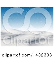 Poster, Art Print Of 3d Hilly Winter Landscape With Snow And A Blue Sky