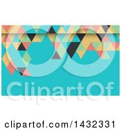 Clipart Of A Geometric Abstract Blue And Colorful Business Card Or Website Background Design Royalty Free Vector Illustration by KJ Pargeter