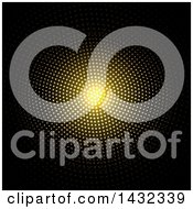 Clipart Of A Radiant Circle Of Gold Stars On Black Royalty Free Vector Illustration