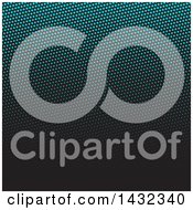 Clipart Of A Background Of Blue Halftone Stars On Black Royalty Free Vector Illustration