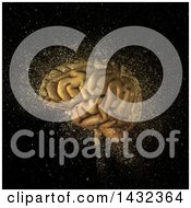 Poster, Art Print Of 3d Human Brain With Glitter On Black