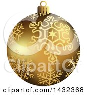 Poster, Art Print Of 3d Gold Snowflake Patterned Christmas Bauble Ornament