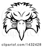 Poster, Art Print Of Cartoon Black And White Bald Eagle Mascot Face