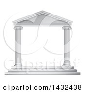 3d White Ancient Roman Or Greek Temple With Pillars Frame