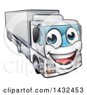 Cartoon Happy Big Rig Lorry Truck Mascot