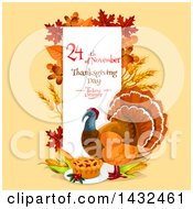 Poster, Art Print Of Festive Thanksgiving Design With A Turkey Bird