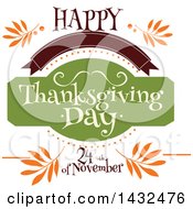 Poster, Art Print Of Happy Thanksgiving Day Greeting