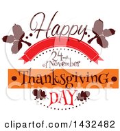 Clipart Of A Happy Thanksgiving Day Greeting Royalty Free Vector Illustration