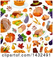 Clipart Of A Seamless Patterned Thanksgiving Background Royalty Free Vector Illustration by Vector Tradition SM