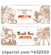 Poster, Art Print Of Sketched Thanksgiving Website Banners
