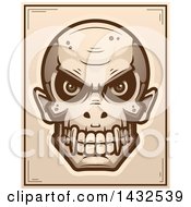 Poster, Art Print Of Halftone Evil Vampire Skull Poster Design