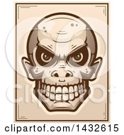 Clipart Of A Halftone Goblin Skull Poster Design Royalty Free Vector Illustration by Cory Thoman