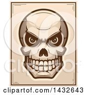 Poster, Art Print Of Halftone Evil Human Skull Poster Design