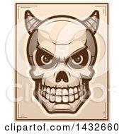 Poster, Art Print Of Halftone Demon Skull Poster Design