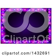Clipart Of A Border Of Purple String Christmas Lights Around Text Space Royalty Free Vector Illustration by dero