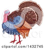 Poster, Art Print Of Sketched Turkey Bird