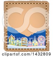 Poster, Art Print Of Christmas Town Parchment Border