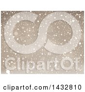 Clipart Of A Sepia Toned Snowing Background Royalty Free Vector Illustration