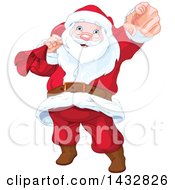 Poster, Art Print Of Christmas Santa Claus Pointing Outwards