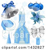 Poster, Art Print Of Blue Christmas Elements