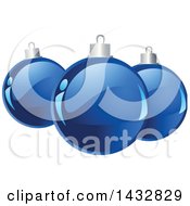 Poster, Art Print Of Shiny Blue Christmas Bauble Ornaments
