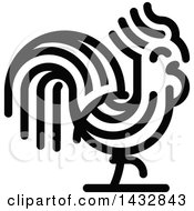 Clipart Of A Black Rooster Royalty Free Vector Illustration by elena