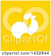 Poster, Art Print Of White Silhouetted Rooster On Yellow