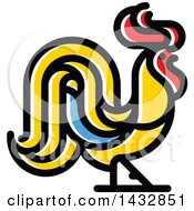 Poster, Art Print Of Red Yellow And Blue Rooster