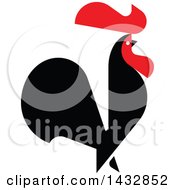 Poster, Art Print Of Red And Black Rooster Crowing