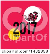 Clipart Of A 2017 Year Of The Rooster Chinese Zodiac Design Royalty Free Vector Illustration