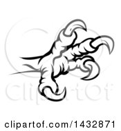 Clipart Of Blackand White Eagle Claw And Sharp Talons Royalty Free Vector Illustration