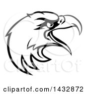 Poster, Art Print Of Cartoon Black And White Bald Eagle Mascot Head