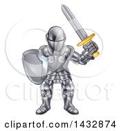 Poster, Art Print Of Cartoon Knight In A Suit Of Armour