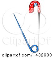 Clipart Of A Cartoon American Flag Solidarity Safety Pin Royalty Free Vector Illustration