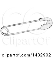 Clipart Of A Cartoon Safety Pin Royalty Free Illustration
